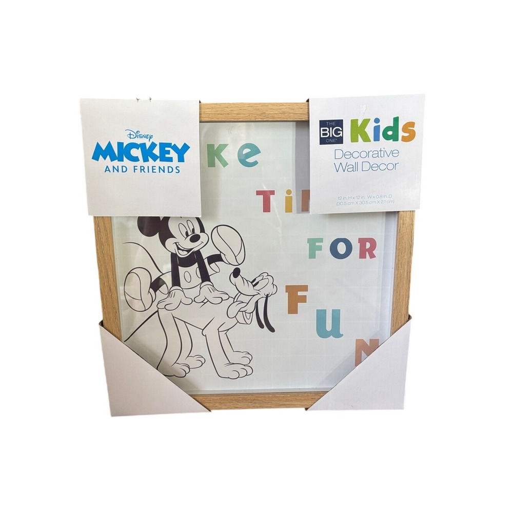 Disney Mickey Mouse Kids Nursery Playroom Decorative Wall Art Framed Gift NEW